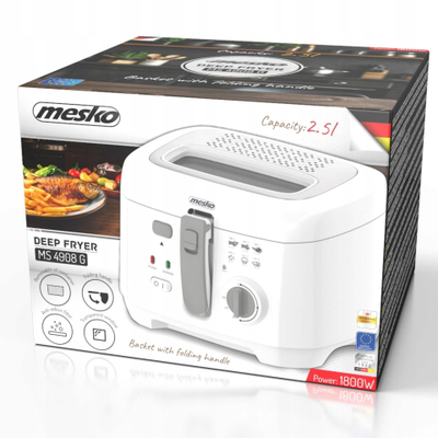 Fritezë Mesko MS 4908 G, 2.5L, 1800W, e bardhë