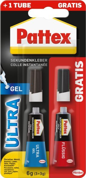 Ngjitës Pattex Super Glue Ultra Gel, set 2x3g, transparent