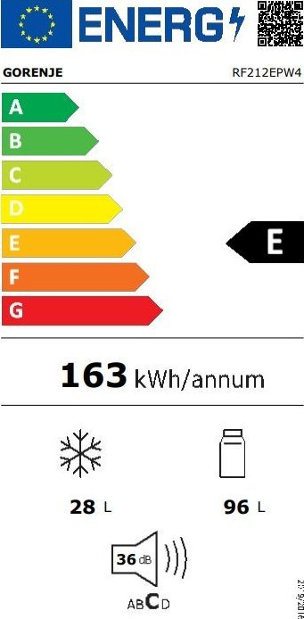 Frigorifer me ngrirës RF212EPW4, 212L, i bardhë