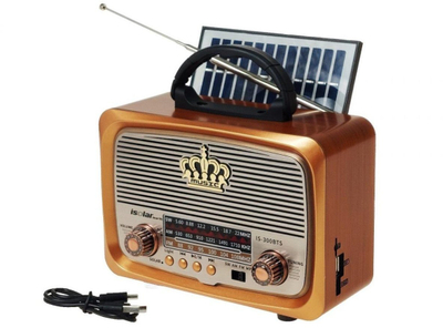 Radio portative Music IS-300BTS, Bluetooth USB, me panel diellor, ngjyra miks