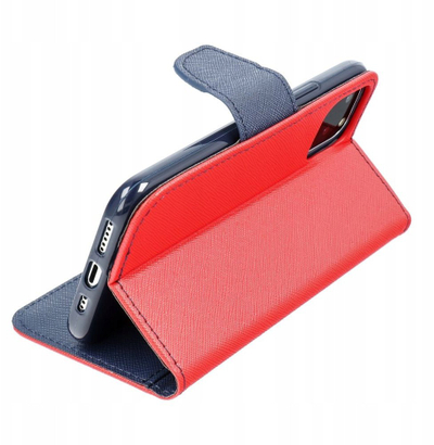 Корица Fancy книга за Samsung Galaxy S24 FE, во две бои, црвена и темно сина