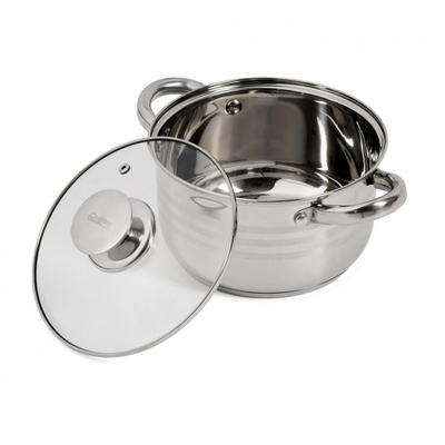 Tengere Heinner Myra, 18 cm, 2.5L, çelik inox me kapak xhami