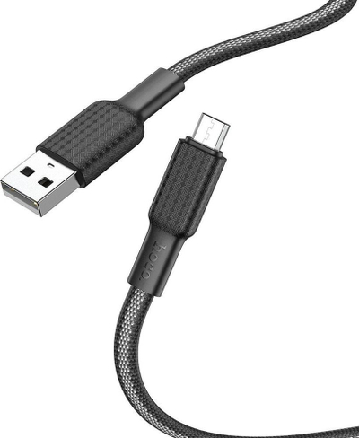 Kabllo USB në Micro USB Hoco Jaeger X69, 2.4A, 1m, e zezë
