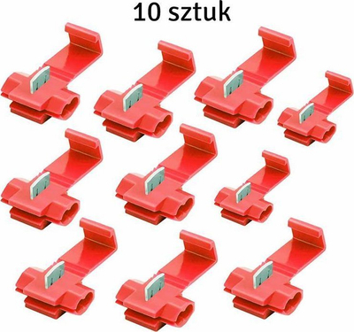 Lidhëse kablli Quick Connector 0.5 1.5 mm², set 10 copë, të kuqe