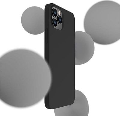 Kuti mbrojtse 3MK Silicone Case për iPhone 12 12 Pro, silikon, e zezë
