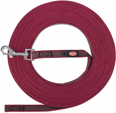 Litar gome për qen Trixie Rubber Drag Lead, 5m, 15mm, sangria, S M