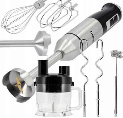 Mikser dore Lund 67694, 1000W, set 10 në 1, inox i zi