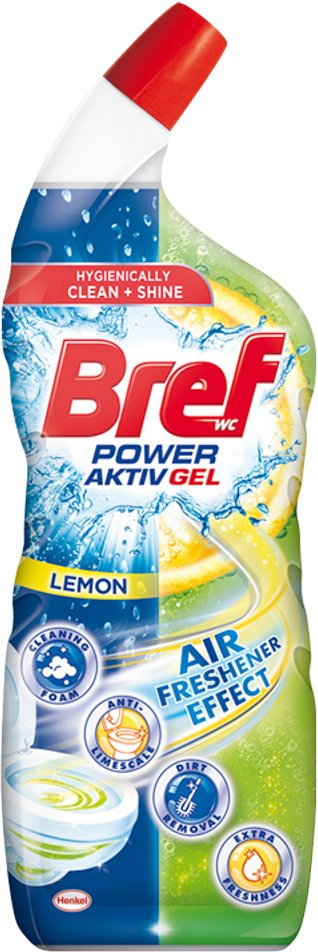 Gel pastrimi për WC Bref Hygienically Clean and Shine Lemonitta, 700 ml, me aromë limoni