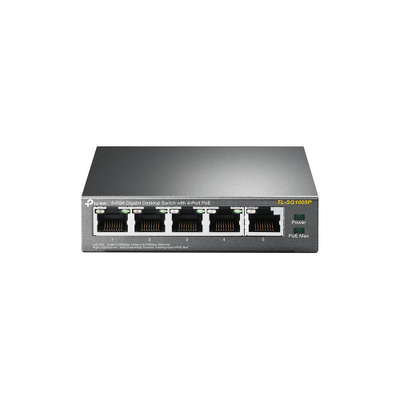 Switch rrjeti TP-Link TL-SG1005P, 5 porta Gigabit, 4 porta PoE+, metalik