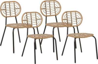Set karrigesh kopshti Beliani PRATELLO, 4 copë, PE rattan, natyrale