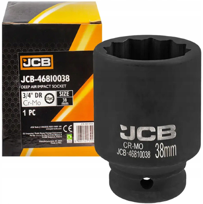 Çelës koke JCB SOCKET 3/4" 12PT M38x80 CrMo, profesionist, metalik