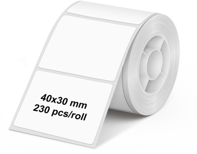 Etiketa ngjitëse Olympia 6322, 40 x 30 mm, letër termike direkte transparente