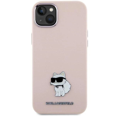 Mbulesë telefoni Karl Lagerfeld KLHCP15MSMHCNPP për iPhone 15 Plus 6.7\", silikon, rozë