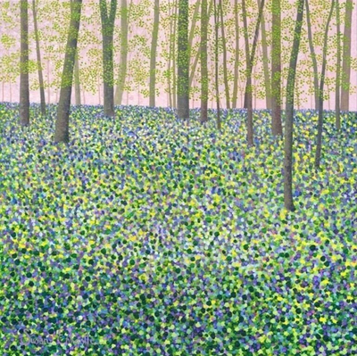 Kartolinë Susan Entwistle Hyacinths and Lesser Celandines, me zarf, shumëngjyrëshe