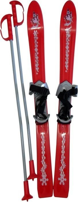 Skija për fëmijë LSP90 CRV, 90cm, set me shkopinj, e kuqe