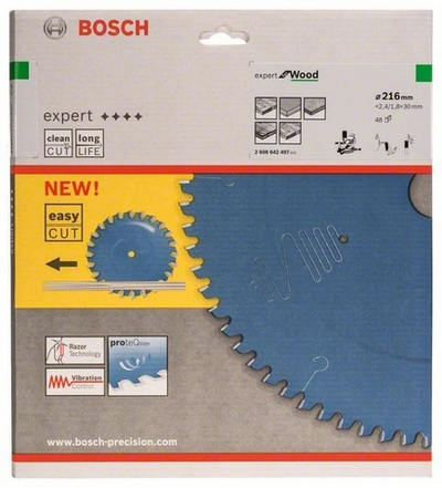 Teh rrethor për sharrë Bosch Expert Wood Cutting 216mm, 48 dhëmbë, hapje 30mm
