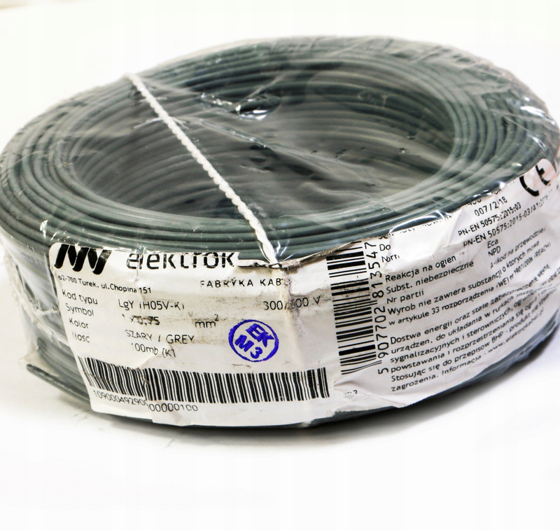 Kabull elektrik Elektroplast LGY 1H05V K, 0.75mm², 300/300V, gri