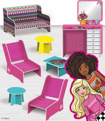 Set krijues Lisciani Barbie Dream House, vilë 3D shpi kukullash, për kalamaj 4+, shumngjyrësh