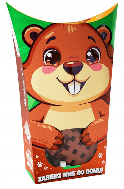 Lodër konstruktore Marioinex Mini Waffle Pocket Animals Beaver, blloqe ndërtimi, shumëngjyrëshe