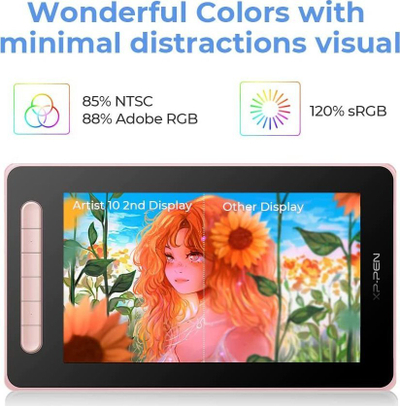 Tablet grafik XP-Pen Artist 10 2nd, 10.1\", me ekran me prekje, rozë