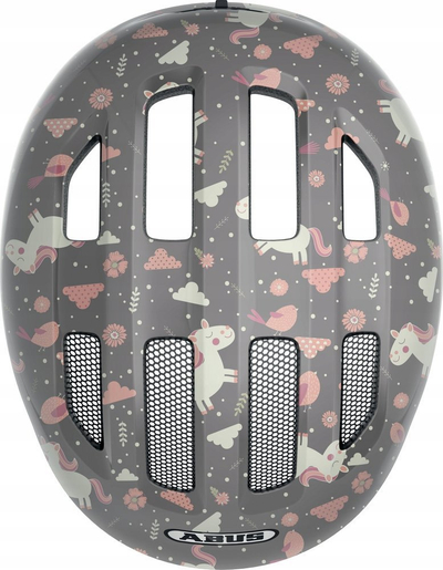 Helmet biçiklete për kalamaj Abus Smiley 3.0 Horse Kids, madhësia S, gri me figura kali