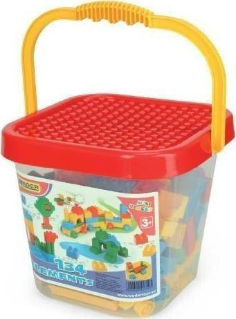 Set blloqe ndërtimi Wader Big Bucket 41340, kovë me mini blloqe, shumëngjyrëshe