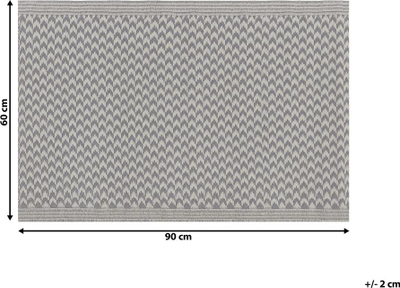 Tepih kopshti Beliani Mango, 60x90 cm, polipropilen i ricikluar, gri