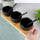 Set tasash me lugë Vilde, qeramike 90 ml, 7 pjesë, të zeza