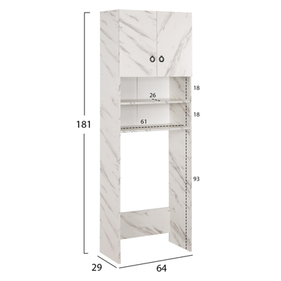 Mobilie për rrobalarëse Terry melamine 64×29×181 cm (HM9122.12), bardhë