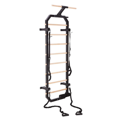 Ribë sportive muri HMS DW2708, hekur dhe dru, 223cm, e zezë