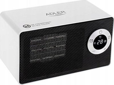 Керамички грејач со вентилатор Adler, 1000W, LCD екран, бел