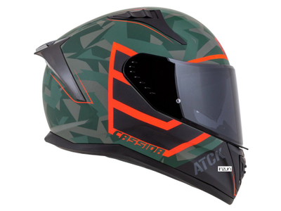 Helmetë integrale Cassida Aero ATCK, polikarbonat, homologim ECE 22.06, kamuflazh jeshile e zezë gri portokalli