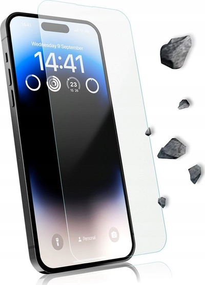 Qelq mbrojtës hibrid Grizzprotector për Apple iPhone 14, me kornizë vënie, transparent