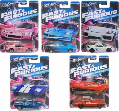 Makinë lodër Hot Wheels Fast and Furious, 10.8 cm, modele të ndryshme, shumengjyrëshe