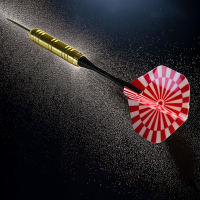Set shigjeta darts Enero Dart, metal, 18g, 3 copë, të kuqe e të bardha