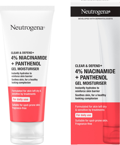 Krem fytyre Neutrogena Clear & Defend+ Moisturizing Gel, 50ml, për lëkurë me akne