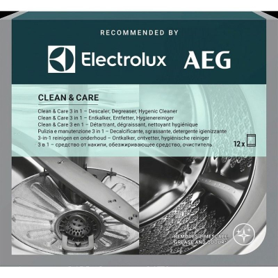 Детергент 3 во 1 Electrolux Clean &amp; Care M2GCP120, за машини за перење и машини за миење садови, 12 кесички