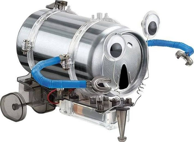 Set kreativ LEAN Toys Tin Can Robot, lodër edukative, 8+ vjeç, argjendtë