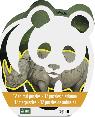 Puzzle set Ambassador 12 Animal Puzzles, 12 puzzle me kafshë, për kalamaj