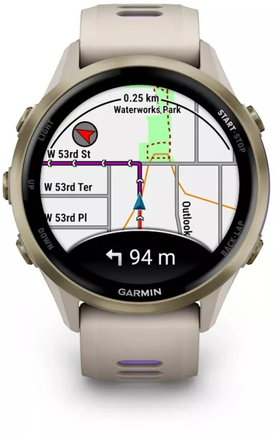 Ora sportive Garmin Forerunner 970, GPS, ekran 1.4", bezhë vjollcë