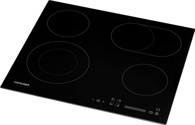 Piano qelq-keramike Concept SDV3760, 4 zona gatimi, kontroll me prekje, e zezë