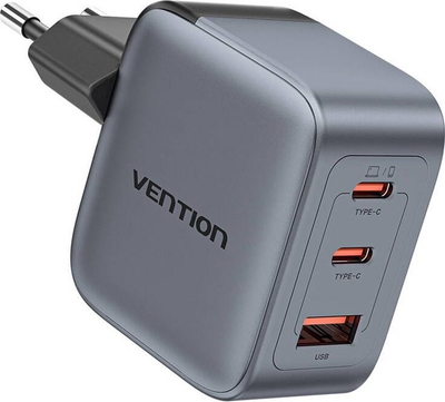 Karikues murit Vention GaN, 70W, USB C PD QC, i bardhë