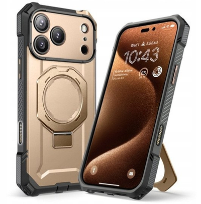 Mbulesë telefoni Supcase UB Grip Mag MagSafe për iPhone 17 Pro, me unazë, ngjyrë gold