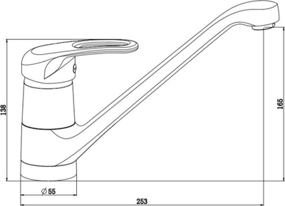 Bateri kuzhine Design Grande 77266, me një komandë, me grykë të gjatë, e zezë matt