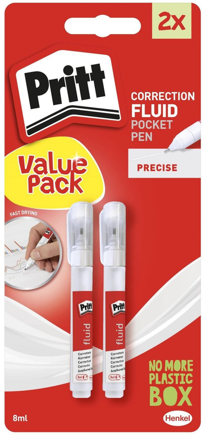 Korrektor stilolaps Pritt Pocket Pen, set 2x8ml, i bardhë