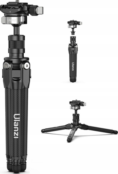 Tripod karboni Ulanzi TT35, 28cm, për kamera dhe telefon, i zi