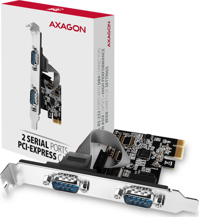 Kartelë zgjerimi Axagon PCEA-S2N, PCIe 2.0 x1, 2 porta seri RS-232 DB9
