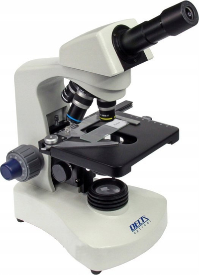 Микроскоп Delta Optical Genetic Pro Mono, монокуларен, со полначка батерија, бел