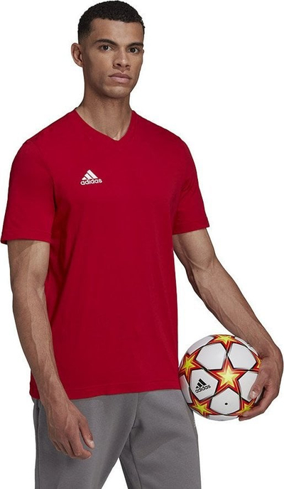 Bluzë sport adidas Entrada 22 Tee M HC0451, pambuk, për burra, e kuqe