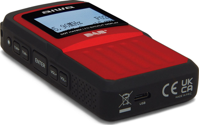 Radio portative Aiwa DAB+, FM, me ekran LED, e kuqe